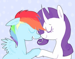 Size: 3422x2689 | Tagged: safe, artist:dashprince, rainbow dash, rarity, g4, eyes closed, female, high res, lesbian, ship:raridash, shipping