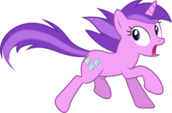 Size: 9150x6000 | Tagged: safe, artist:vectorizedunicorn, amethyst star, sparkler, pony, unicorn, g4, absurd resolution, female, looking back, mare, open mouth, running, simple background, solo, svg, transparent background, vector, wide eyes, windswept mane
