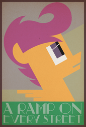 Size: 1075x1572 | Tagged: dead source, safe, artist:equestria-election, scootaloo, g4, art deco, female, poster, request, solo