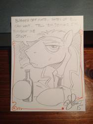 Size: 768x1024 | Tagged: safe, artist:andy price, cigarette, hellblazer, john constantine, ponified, smoking, traditional art