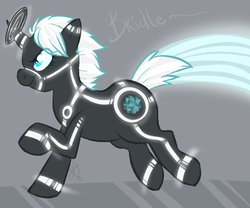 Size: 861x716 | Tagged: safe, artist:pawprintstars, oc, oc only, oc:bridle, pony, unicorn, crossover, ponified, solo, tron