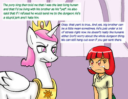 Size: 1650x1275 | Tagged: safe, artist:redanon, princess celestia, oc, oc:anon, oc:femanon, g4, femanon in malequestria, prince solaris, rule 63