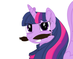 Size: 1560x1258 | Tagged: safe, artist:lillygeneva, twilight sparkle, alicorn, pony, g4, female, mare, moustache, simple background, solo, transparent background, twilight sparkle (alicorn), vector