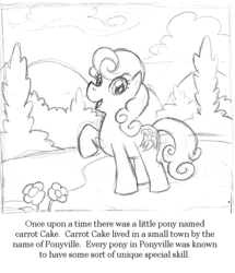 Size: 687x800 | Tagged: safe, artist:elosande, carrot top, golden harvest, earth pony, pony, g4, female, monochrome, solo
