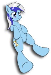 Size: 994x1465 | Tagged: safe, artist:angrycaboose, minuette, pony, unicorn, g4, bellyrubs, blushing, female, solo