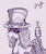 Size: 800x963 | Tagged: safe, artist:dragk, bottle, hat, monochrome, sketch, slash, smoking, sunglasses