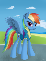 Size: 2400x3200 | Tagged: safe, artist:avastin4, rainbow dash, pegasus, pony, g4, clothes, female, high res, solo, uniform, wonderbolt trainee uniform