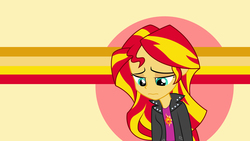 Size: 1920x1080 | Tagged: safe, artist:dnkovic, artist:owlisun, sunset shimmer, equestria girls, g4, sad, solo, vector, wallpaper