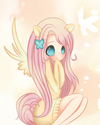 Size: 1338x1672 | Tagged: safe, artist:nezhiel, fluttershy, human, g4, clothes, cute, eared humanization, female, humanized, light skin, oversized clothes, shyabetes, solo, stupid sexy fluttershy, sweater, sweatershy, tailed humanization, winged humanization
