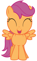 Size: 1600x2664 | Tagged: safe, artist:invictusnoctis, scootaloo, g4, cute, cutealoo, eyes closed, female, happy, open mouth, simple background, smiling, solo, transparent background, vector