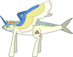 Size: 2897x2247 | Tagged: safe, artist:mrghostfx, oc, oc only, oc:princess herring, alicorn, fish, pony, salmon, abomination, absurd, alicorn oc, herring, high res, maybe salmon, not salmon, reverse merpony, salmon yet not salmon, wat, what has magic done, what has science done