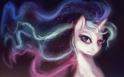 Size: 1024x633 | Tagged: safe, artist:elkaart, princess celestia, g4, ethereal mane, female, solo