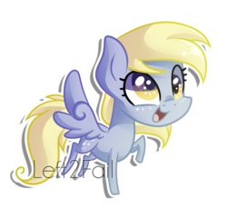 Size: 1722x1654 | Tagged: safe, artist:drawntildawn, derpy hooves, pegasus, pony, g4, chibi, female, mare, solo, watermark