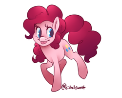 Size: 500x400 | Tagged: safe, artist:shellsweet, pinkie pie, earth pony, pony, g4, cute, diapinkes, female, mare, simple background, solo, tongue out, white background
