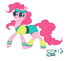 Size: 1560x1316 | Tagged: safe, artist:alipes, pinkie pie, g4, female, solo, workout outfit