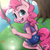 Size: 1024x1024 | Tagged: safe, artist:midnightpremiere, pinkie pie, earth pony, anthro, plantigrade anthro, g4, barefoot, clothes, cutie mark, feet, female, midriff, shorts, solo, swing