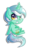 Size: 1205x2014 | Tagged: safe, artist:drawntildawn, lyra heartstrings, pony, unicorn, g4, chibi, curved horn, female, grin, horn, simple background, smiling, solo, transparent background, watermark