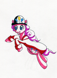 Size: 663x904 | Tagged: safe, artist:alipes, pinkie pie, ask pinkie pierate, g4, ask, clothes, female, hat, pirate, solo, traditional art, tumblr