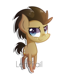 Size: 791x1011 | Tagged: safe, artist:drawntildawn, doctor whooves, time turner, earth pony, pony, g4, chibi, male, simple background, smiling, solo, transparent background, watermark
