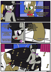 Size: 1233x1740 | Tagged: safe, artist:otakon, frederic horseshoepin, octavia melody, pony, comic:octavia, g4, afterglow, brushing, classy, comic, female, glass, male, musical instrument, piano, ship:fredtavia, shipping, straight, wine glass