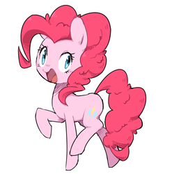 Size: 641x650 | Tagged: dead source, safe, artist:30clock, pinkie pie, earth pony, pony, g4, cute, diapinkes, female, mare, open mouth, simple background, smiling pinkie pie tolts left, solo, white background