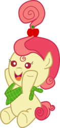 Size: 964x2037 | Tagged: safe, artist:talimbaa, apple bumpkin, pony, g4, apple family member, baby, baby pony, simple background, solo, transparent background, younger