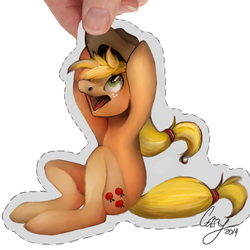 Size: 1024x1024 | Tagged: safe, artist:casynuf, applejack, g4, female, paper pony, solo