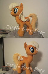 Size: 758x1171 | Tagged: safe, artist:little-broy-peep, apple cobbler, g4, apple family member, commission, customized toy, irl, photo, plushie, solo