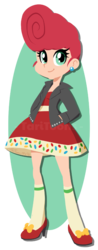 Size: 354x900 | Tagged: safe, artist:taritoons, oc, oc only, oc:fairy bread, human, clothes, dress, humanized, humanized oc, lineless, offspring, parent:cheese sandwich, parent:pinkie pie, parents:cheesepie, pompadour, rockabilly, simple background, solo, transparent background