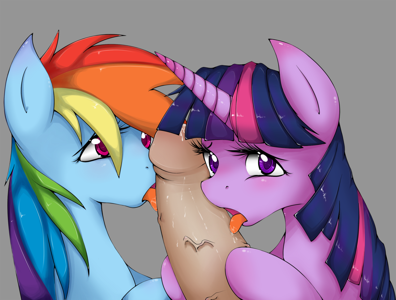 rainbow dash, twilight sparkle, human, pegasus, pony, unicorn, blowjob, coc...