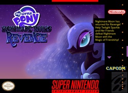 Size: 1400x1019 | Tagged: safe, artist:sedrice, nightmare moon, g4, game cover, logo, my little pony logo, super nintendo, video game, video game cover