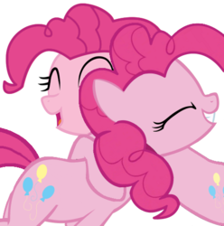 Size: 475x479 | Tagged: safe, artist:pinkiepiemike, pinkie pie, g4, hug, multeity, recolor, self ponidox