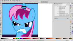 Size: 1366x768 | Tagged: safe, artist:parclytaxel, oc, oc only, oc:parcly taxel, alicorn, pony, alicorn oc, angry, faic, inkscape, screenshots, solo, trisquel, vector, wip