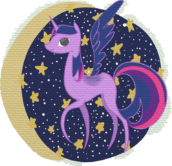 Size: 710x685 | Tagged: safe, artist:asjalenkin, twilight sparkle, alicorn, pony, g4, female, mare, solo, stars, twilight sparkle (alicorn)