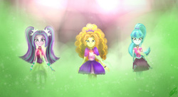 Size: 1005x550 | Tagged: safe, artist:yummiestseven65, adagio dazzle, aria blaze, sonata dusk, equestria girls, g4, my little pony equestria girls: rainbow rocks, sleeveless, the dazzlings, welcome to the show