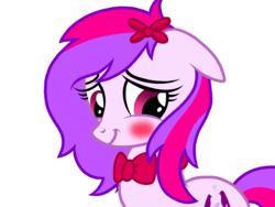 Size: 2048x1536 | Tagged: safe, artist:birdivizer, oc, oc only, oc:silent song, :t, blushing, cute, floppy ears, looking away, ponysona, shy, simple background, smiling, solo, transparent background, vector