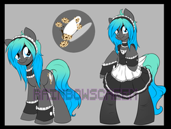 Size: 1600x1200 | Tagged: safe, artist:rainbowscreen, oc, oc only, earth pony, pony, adoptable, bipedal, clothes, cute, female, maid, mare, solo