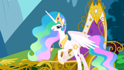 Size: 1366x768 | Tagged: safe, screencap, princess celestia, g4, swarm of the century, female, solo