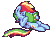 Size: 224x172 | Tagged: safe, artist:mrponiator, rainbow dash, g4, animated, book, female, pixel art, reading, simple background, solo, transparent background
