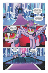 Size: 1759x2667 | Tagged: safe, idw, princess cadance, twilight sparkle, alicorn, pony, fiendship is magic #1, g4, my little pony: fiendship is magic, spoiler:comic, crystal palace, dark magic, duo, female, idw advertisement, magic, mare, preview, sisters-in-law, sombra eyes, twilight sparkle (alicorn)