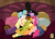 Size: 5408x3856 | Tagged: safe, artist:dolphinfox, applejack, fluttershy, pinkie pie, rainbow dash, rarity, twilight sparkle, oc, oc:allen sparkle, alicorn, human, pony, g4, cuddle puddle, cuddling, female, mane six, mare, russian, sleeping, soldier, twilight sparkle (alicorn)