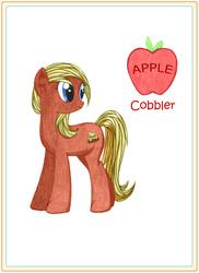 Size: 1275x1753 | Tagged: dead source, safe, artist:eclairrose, apple cobbler, g4, apple family member, solo, traditional art