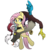 Size: 2500x2500 | Tagged: safe, artist:dfectivedvice, artist:pananovich, discord, fluttershy, g4, female, high res, male, ship:discoshy, shipping, simple background, straight, transparent background