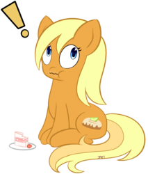 Size: 799x936 | Tagged: safe, artist:pokumii, apple cobbler, earth pony, pony, g4, apple family member, cake, female, food, mare, simple background, solo, transparent background