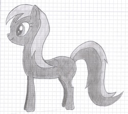 Size: 1257x1128 | Tagged: safe, apple cobbler, g4, apple family member, blank flank, graph paper, monochrome, solo, traditional art