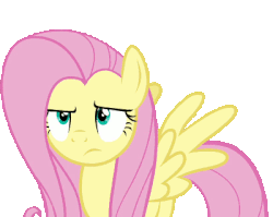 Size: 400x318 | Tagged: safe, doomie, fluttershy, pegasus, pony, g4, animated, annoyed, eyeroll, fake fluttershy, female, fluttershy is not amused, frown, gif, mare, reaction image, simple background, solo, spread wings, transparent background, unamused