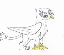 Size: 967x826 | Tagged: safe, artist:fred7162, gilda, griffon, g4, albino, female, solo, traditional art