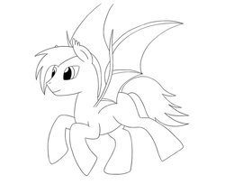 Size: 989x807 | Tagged: safe, artist:fred7162, oc, oc only, bat pony, pony, monochrome, solo