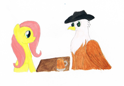 Size: 1024x708 | Tagged: safe, artist:fred7162, fluttershy, oc, oc:geoff, g4