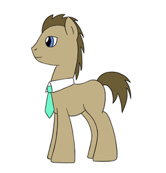 Size: 798x830 | Tagged: safe, artist:fred7162, doctor whooves, time turner, earth pony, pony, g4, blank flank, male, necktie, simple background, solo, stallion, white background